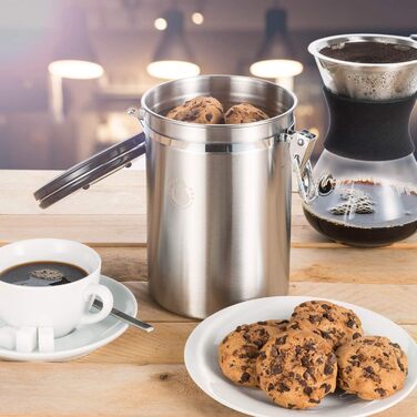 Вакуумна ємність для кави та чаю, 1900 мл - вакуумна тара з герметичним кришкою для зберігання продуктів