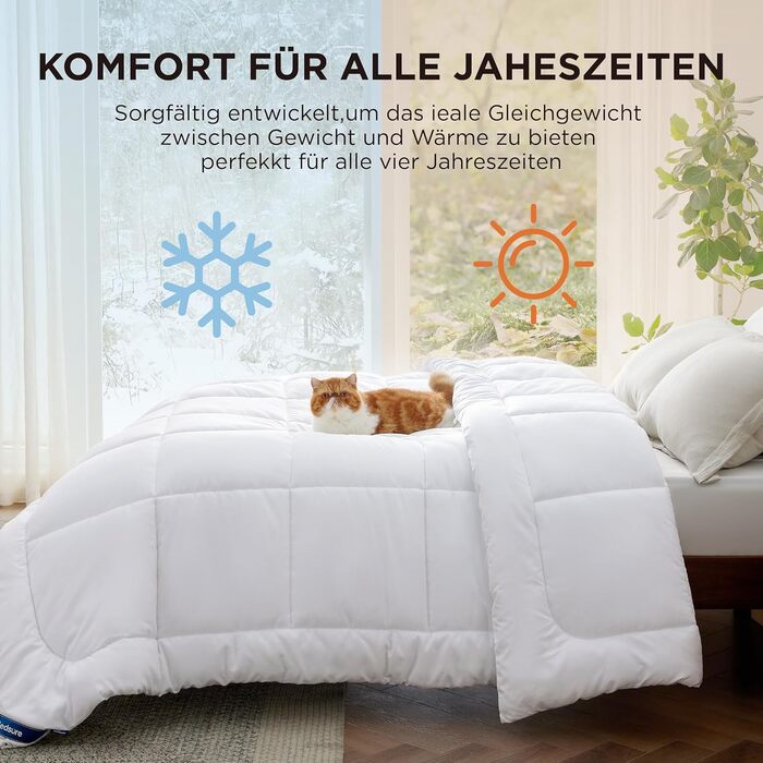 BEDSURE Ковдра всесезонна 135x200 см - Ковдра для сну, біла, для алергіків, 300 GSM, сертифікат Oeko-Tex