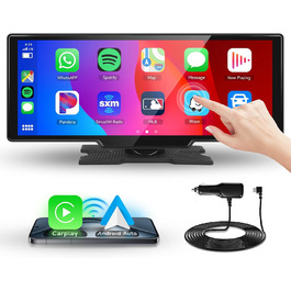 10,26-дюймовий автомобільний CarPlay/Android Auto радіоприймач з IPS-екраном, Bluetooth, навігацією, Mirror Link, підтримкою Siri/Google, TF/AUX-входом