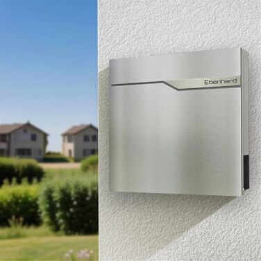 Поштова скринька Metzler® антрацит з газетницею та іменним шильдиком RAL 7016, вулична, з нержавіючої сталі, стійка до корозії та погодних умов, 37x37x10.5 см