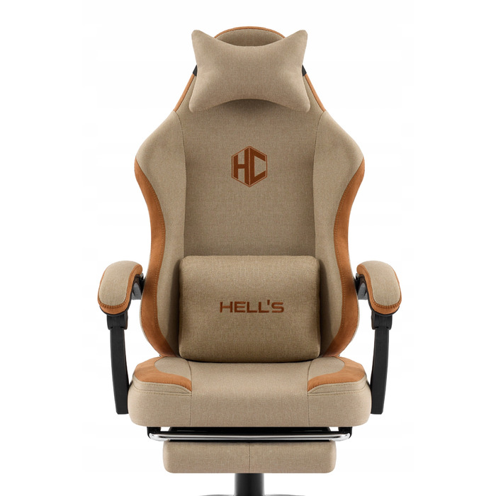 Ігрове крісло HELL'S CHAIR HC-1016, бежева тканина