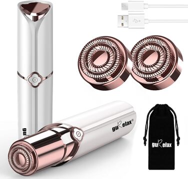 Електричний епілятор для обличчя для жінок, 2 змінні насадки, безболісний, для щік та підборіддя, білий