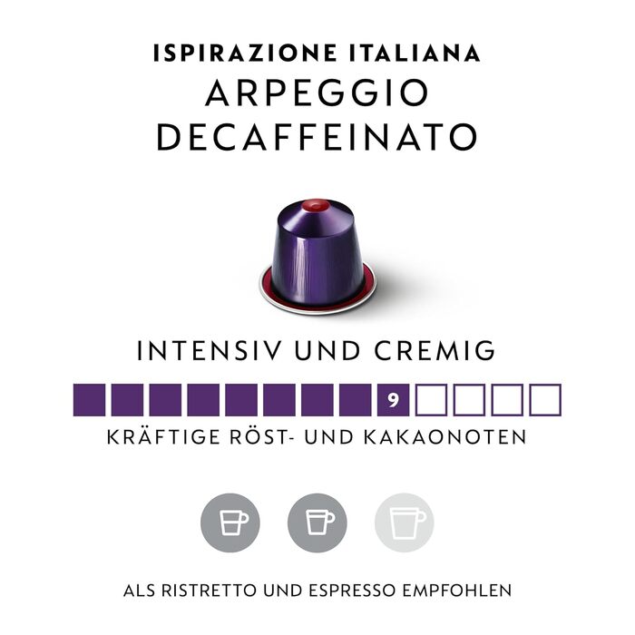 Кава Nespresso Volluto Decaffeinato без кофеїну 5x10 капсул (50 шт.) - Arpeggio Decaf 100