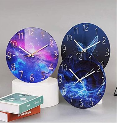 RAILONCH Silent Wall Clock Modern Design Wall Clock No Ticking for Living Room, Kitchen, Office and Bedroom (F)