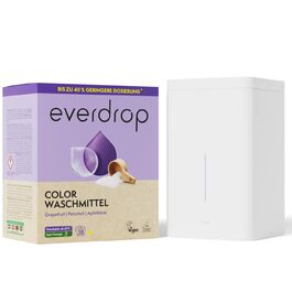 Набір пральних капсул для кольорових речей everdrop (38 циклів прання, з боксом для зберігання)