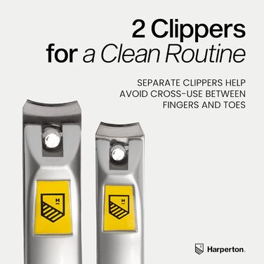 Набір ножиць для нігтів Harperton Klipit (для рук та ніг) з нержавіючої сталі, сріблястий, унісекс