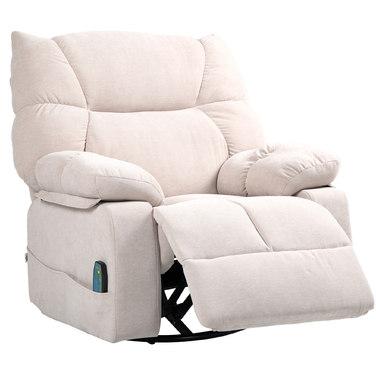 HOMCOM Recliner with Massage Function, Electric TV Chair with Heating Function, Reclining Function, Swivel Massage Chair with Spring System | Aosom