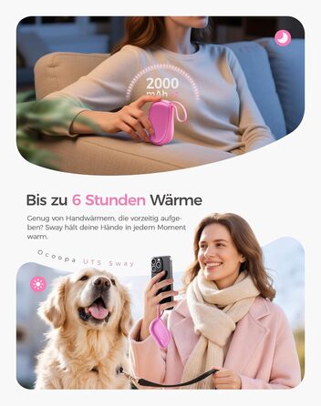 Електричні грілки для рук OCOOPA 2 шт. з акумулятором 4000mAh, багаторазові, тонкі (1.5 см), ідеальні для зими та як подарунок на Різдво
