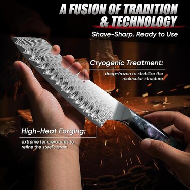 Набір кухонних ножів DRAGON RIOT 3 шт. з ергономічними дерев'яними ручками, японський кухонний набір (Kochmesser, Santoku, Allzweckmesser)