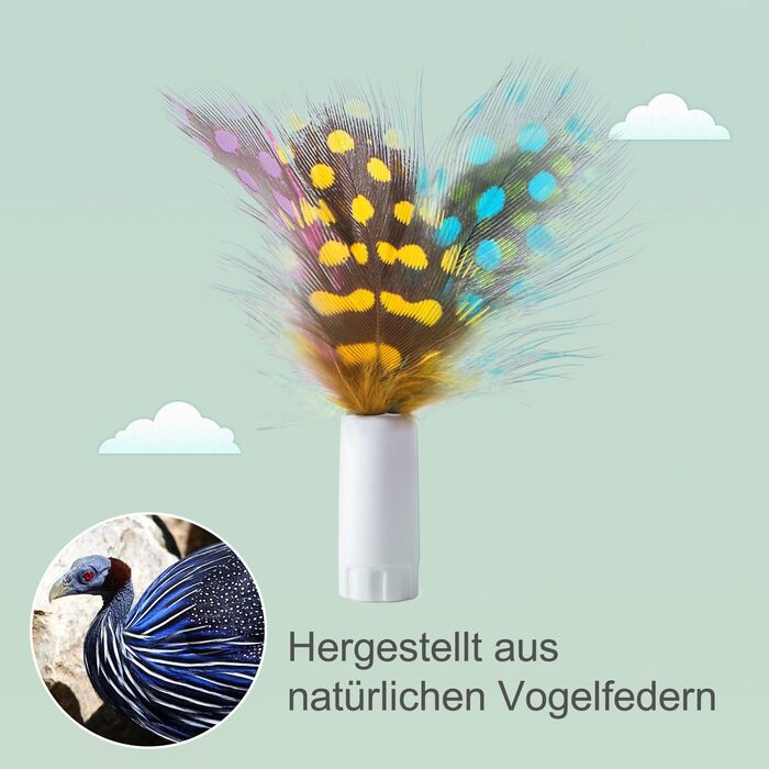 GoldenSun Cat Toy, 3 in 1 Electric Interactive Automatic Toy for Cats, Whack-A-Mole, Fluttering Butterfly, including Ball, USB Rechargeable Cat Teaser with 6 Attachments (Colorful Feathers)