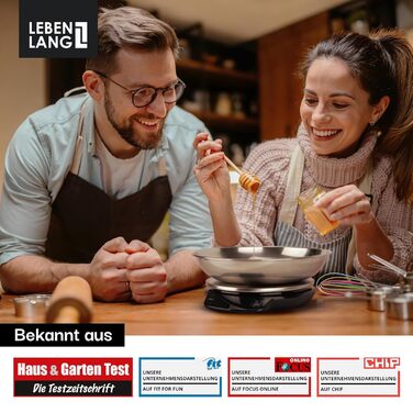 Кухонні ваги LEBENLANG з мискою - до 5 кг | Ідеально для випічки | Цифрова кухонна вага, кухонні ваги для випічки