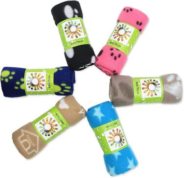 6 м'яких флісових пелюшок для собак, котів, тварин (60 x 70 см)