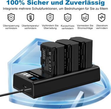 Акумулятор NP-FZ100 Homesuit 2280mAh та подвійний зарядний пристрій для камер Sony ZV-E1, FX3, FX30, A7RIII, A7RV, A7RIV, A7SIII, A7III, A7IV, A7C, A7CII, A6600, A6700, Alpha A1, A9, A9II, A9III, 9R, A9R, 9S (2 шт.) + LED зарядний пристрій (3 шт. акумулят