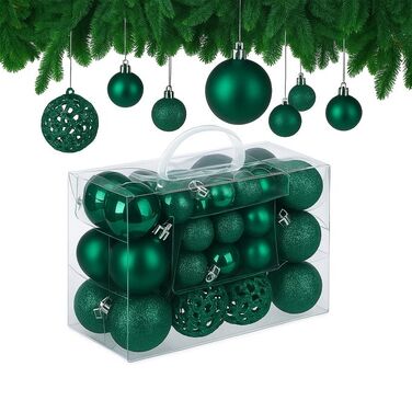 Relaxdays Set of 50 Christmas Baubles