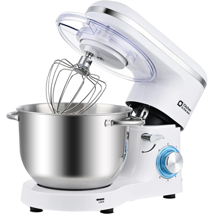 Кухонна машина Küchenmaschine 6.2 л, 1400 Вт, 6 швидкостей, з набором насадок (міксер, гак для тіста)