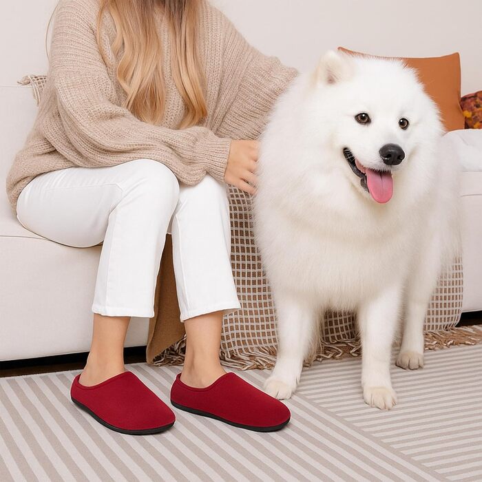 Теплі жіночі домашні тапочки Mishansha, кораловий колір, замша, зимові, розмір 36 EU, бордовий