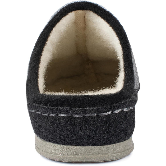 Домашні тапочки Schawos Lisa з вовни для жінок, теплі, з підкладкою, з супінатором, неслизька підошва (39 EU, Антрацит 10w)