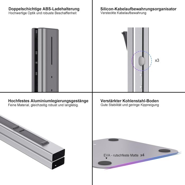 Підставка для пилососа Dyson з розкладними гачками та міцною основою з вуглецевої сталі – монтаж без свердління, компактне зберігання для всіх бездротових пилососів Dyson та аксесуарів, сірий колір