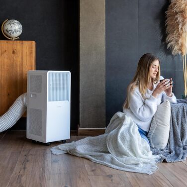 Мобільний кондиціонер Cecotec ForceClima 7550 Style Connected, 7000 BTU, площа охоплення 20 м², пульт, LED-дисплей, 4 режими, 2 швидкості, осушувач повітря, таймер