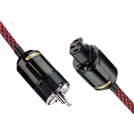 Hi-End силовий кабель живлення 230V Schuko C15/C13, червоний, 0,5м