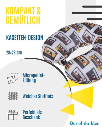 Подушка для шиї з мікрогранулятом - компактна подушка-воротник для подорожей, 30x30 см, ергономічна для літака та поїзда