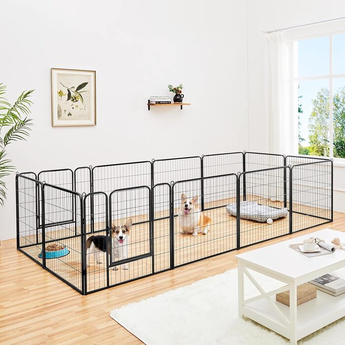 Клітка для цуценят Yaheetech 12-ти кутова, 80 см, вольєр для собак, переносне огородження