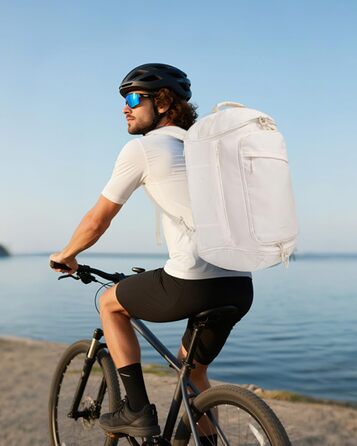 Спортивна сумка LOVEVOOK для жінок та чоловіків, велика сумка для тренувань, туристична сумка з відділенням для взуття, водонепроникна сумка для плавання, Travel Duffle Bag з функцією рюкзака, 45L, 51*28*32 см, Зелений (Бежевий)