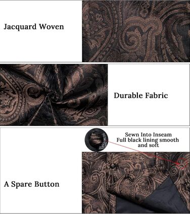 Костюмний аксесуар DiBanGu: жилет, краватка, хустинка, запонки, лапєль Pin (7 шт.) з паєткою, шовковий, для весілля та свят