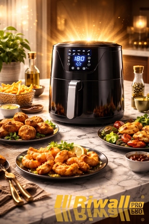 Аерофритюрниця Riwall Dunga 7L XXL 1800W — велика сімейна фритюрниця без олії