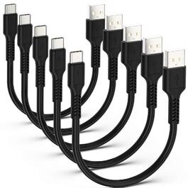 USB-C кабель короткий 20 см (5 шт) Type-C 3A для Samsung Galaxy, Huawei, OnePlus - Чорний