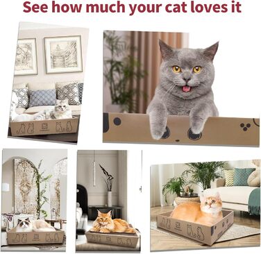 Набір когтеточок для котів (3 шт.): велика когтеточка з будиночком, довговічна двостороння гофрокартонна поверхня, іграшка для дому, безпечна та чиста