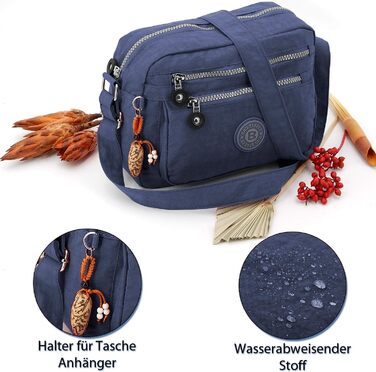 Сумка жіноча через плече ekavale з водонепроникного нейлону - маленька сумка-месенджер для дівчаток (синя)