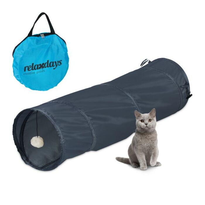 Relaxdays Складаний котячий тунель з іграшками