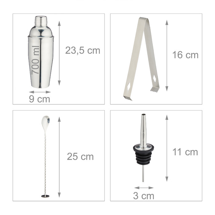 Relaxdays 10-Piece Cocktail Set with Stand