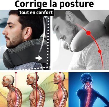 Подушка для подорожей Ergonomic – подушка для шиї з memory foam, підтримка голови та шиї, комфорт для тривалих подорожей літаком, потягом, автомобілем – ідеальна для відпочинку та сну