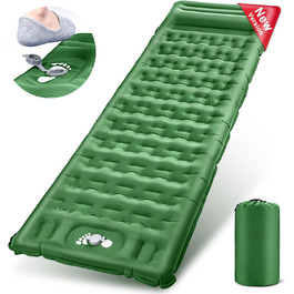 Wholede Self-Inflating Insulated Sleeping Pad for Camping - Ultralight Waterproof Air Mattress with Foot Pump for 1 Person - Tent, Hiking, Backpacking, Trekking
