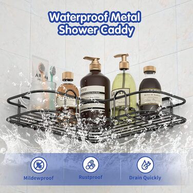 Набір з 3 кутових поличок для душу IMURZ, без свердління, з мильничкою, нержавіюча сталь, органайзер для ванної кімнати