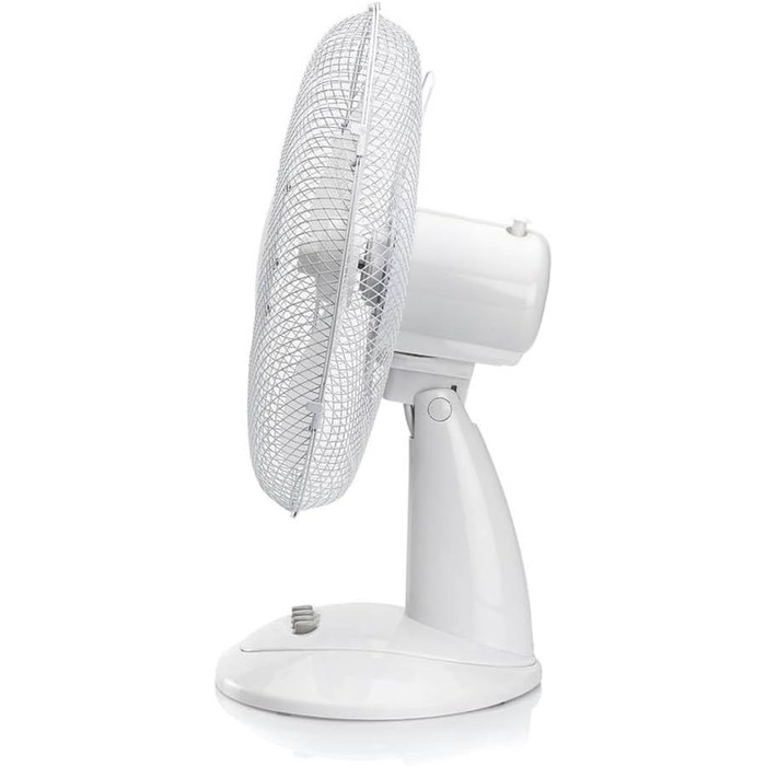 Турбо вентилятор настільний з регулюванням кута нахилу, 30 см, 3 швидкості, осциляція 90°, білий