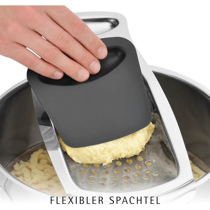 WMF Spätzle-Profi 35x14 см - Терка для шпецле з нержавіючої сталі Cromargan, з скребком для тіста та гачком для подачі, підходить для миття в посудомийній машині