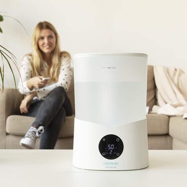 Розумний зволожувач повітря Cecotec BreezeCare 4000 Connected, бак 6 л, продуктивність 400 мл/год, Wi-Fi керування, плазменаізонізатор, для приміщень до 40 м², сенсорна панель