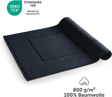 Набір бамбукових килимків для ванної кімнати Blumtal Terry, 100% бавовна, 50x80 см, сертифікат Oeko-Tex, темно-синій (комплект 2 шт.)