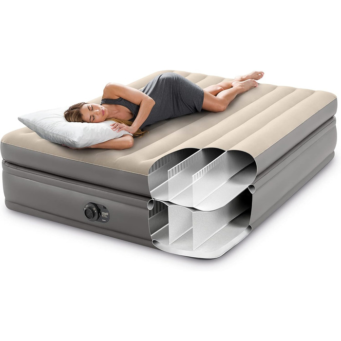 Надувний матрац Intex Queen Comfort Fiber-Tech RP 152x203x51 см (64164ND) - двоспальний, високий