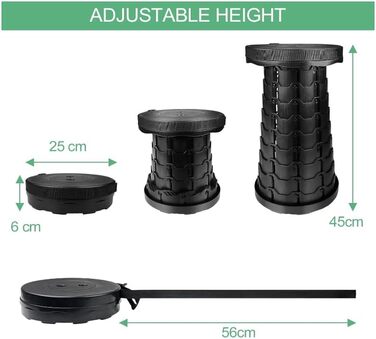 Складаний стільчик, телескопічний стільчик для кемпінгу, пікніків, риболовлі та подорожей