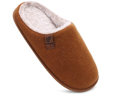 Тапочки чоловічі COFACE з фетру, теплі, зручні, з плюшем, антиковзка гумова підошва, для дому та вулиці, розмір 40-49 (Хакі, 41 EU)