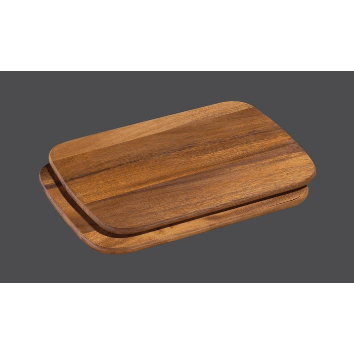 Zassenhaus Serving Tray Wood | 53×41×7cm | Tea Tray & Breakfast Board Wood | 2-Piece Set | Made from Sustainable Acacia | Snack Board | Easy to Clean | Robust | 28 x 20 cm