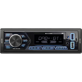Автомагнітола Caliber 1DIN Bluetooth, DAB+/FM, 4x55Вт, USB/Micro SD, зарядка 2.1A, AUX, гучний зв'язок, RCA вихід, DAB+ антена, підтримка MP3/WMA/APE/FLAC/AAC