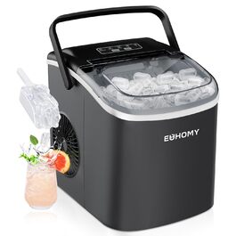 Машина для приготування льоду EUHOMY, 12 кг/24 год, чорна, 45 дБ, з кошиком та лопаткою