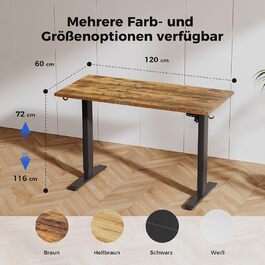 Регульований стіл Agilestic з підйомною механікою: електричний, з пам'яттю, ергономічний, для роботи, 120x60 см, білий (коричневий)