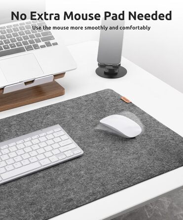Підкладка на стіл YSAGi з фетру 90x40 см, антиковзка, для миші та клавіатури, офіс/домашній офіс, темно-сіра