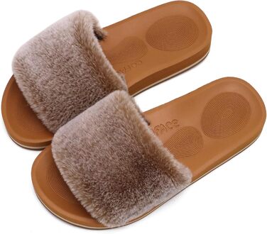 Тапочки халатні жіночі COFACE з м'якою підкладкою, халатні шльопанці, домашні тапочки, шльопанці для дому, теплий варіант на літо та зиму, рожеві (43 EU, Khaki)